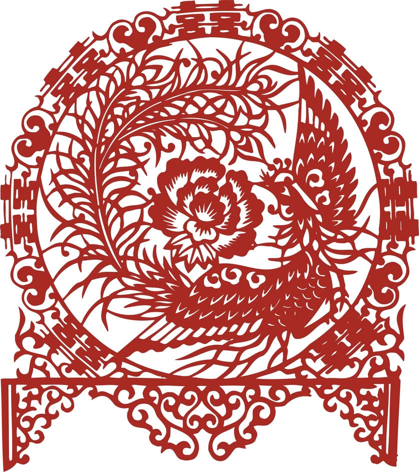 中国风中式传统喜庆民俗人物动物窗花剪纸插画边框AI矢量PNG素材【1763】